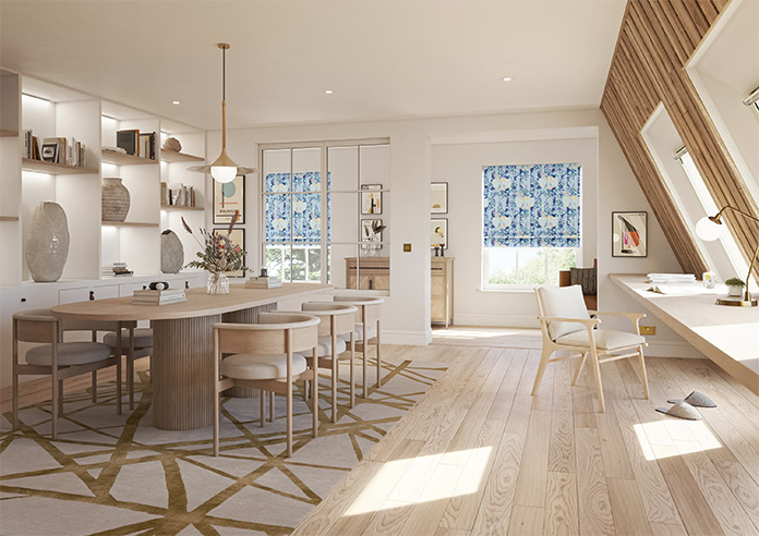 Faded Glamour, China Blue Stripe - Twist&Fit Roman Blind - Image 6